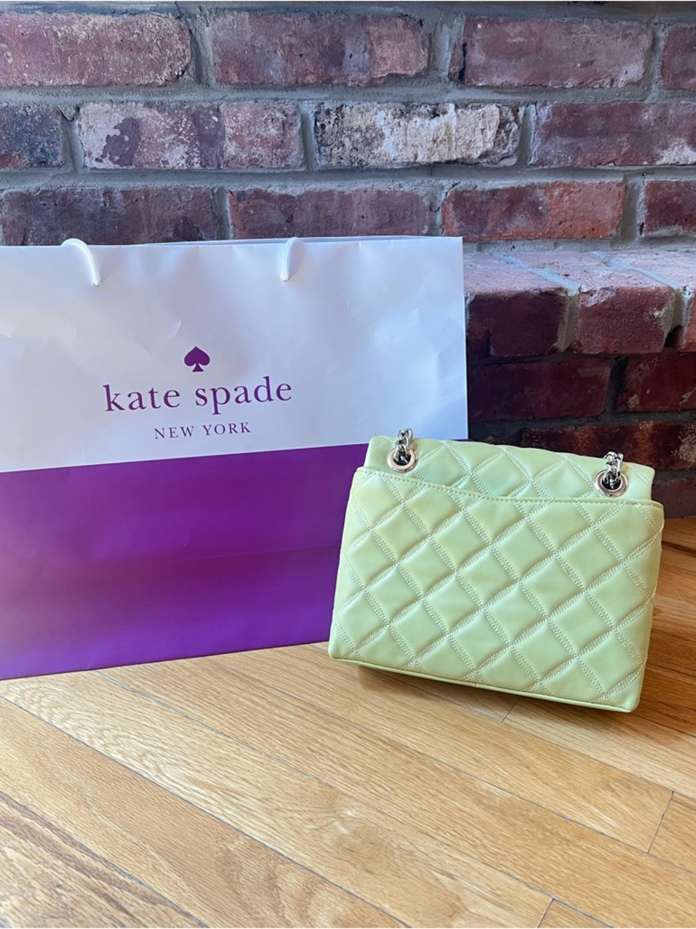 Kate Spade Yellow Green Frosty Lime Natalia Small Flap Crossbody - Picture 2 of 13